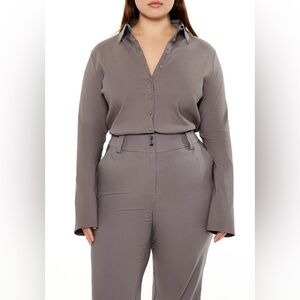 Forever 21 Pinstriped bell-sleeve shirt